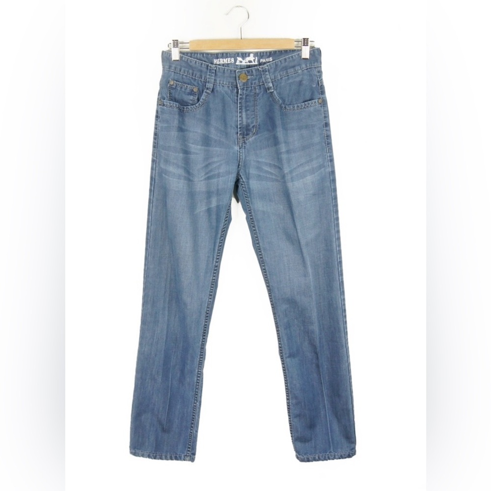 Hermes Blue Straight Jeans Classic Style